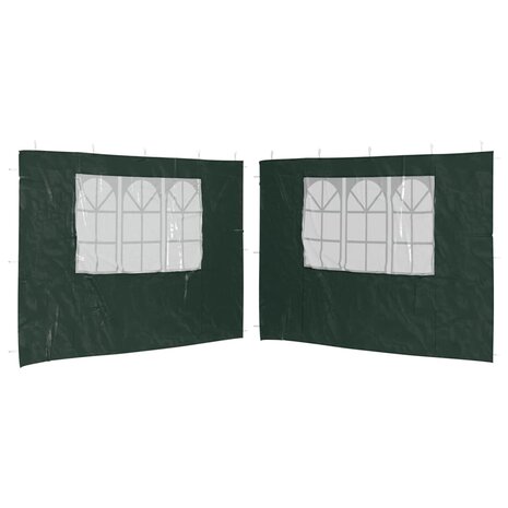 Tentwanden met raam PE groen 2 st