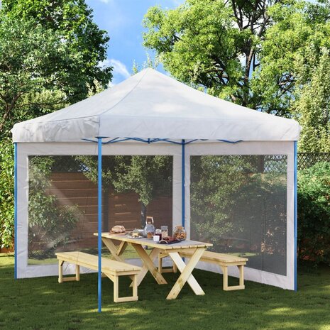 Tentwanden 2 st gaas wit en zwart