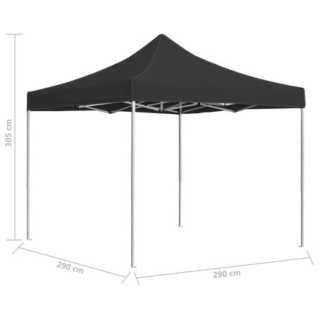 Partytent professioneel inklapbaar 3x3 m aluminium antraciet