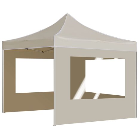 Partytent inklapbaar met wanden 3x3 m aluminium crème