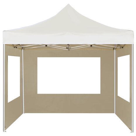 Partytent inklapbaar met wanden 3x3 m aluminium crème