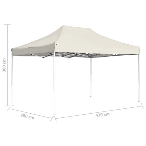 Partytent professioneel inklapbaar 4,5x3 m aluminium crème