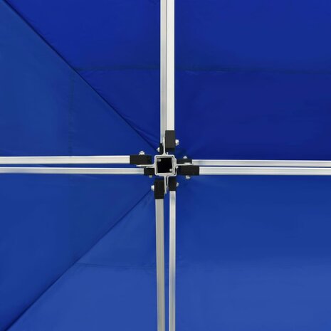 Partytent professioneel inklapbaar 4,5x3 m aluminium blauw
