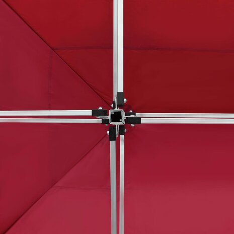 Partytent professioneel inklapbaar 4,5x3 m aluminium wijnrood