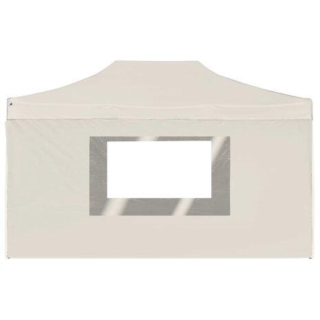 Partytent inklapbaar met wanden 4,5x3 m aluminium crème