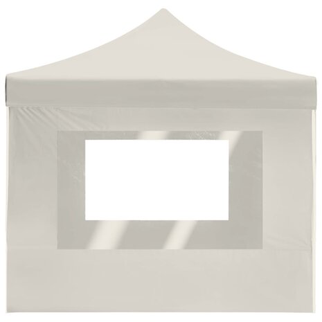 Partytent inklapbaar met wanden 4,5x3 m aluminium crème