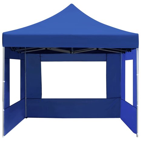 Partytent inklapbaar met wanden 4,5x3 m aluminium blauw