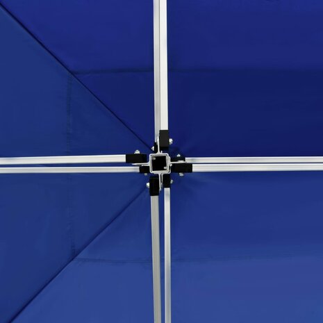 Partytent inklapbaar met wanden 4,5x3 m aluminium blauw
