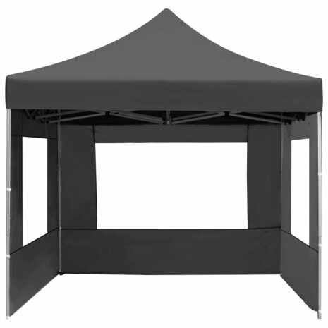 Partytent inklapbaar met wanden 4,5x3 m aluminium antraciet
