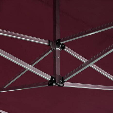 Partytent inklapbaar met wanden 4,5x3 m aluminium wijnrood