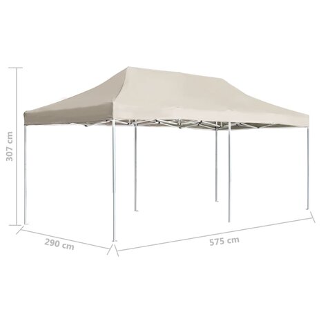 Partytent professioneel inklapbaar 6x3 m aluminium crème
