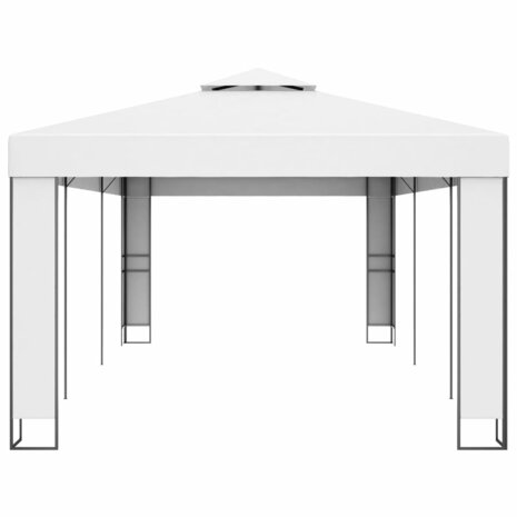Prieel met dubbel dak 3x6 m wit