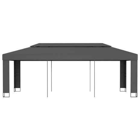 Prieel met dubbel dak 3x6 m antraciet