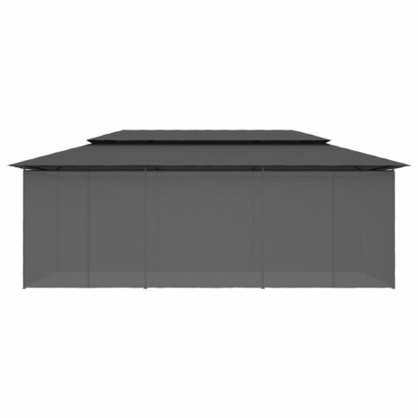 Prieel met gordijnen 600x298x270 cm antraciet