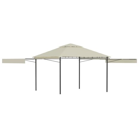 Prieel met uitschuifbare daken 180 g/m² 3x3x2,75 m crème