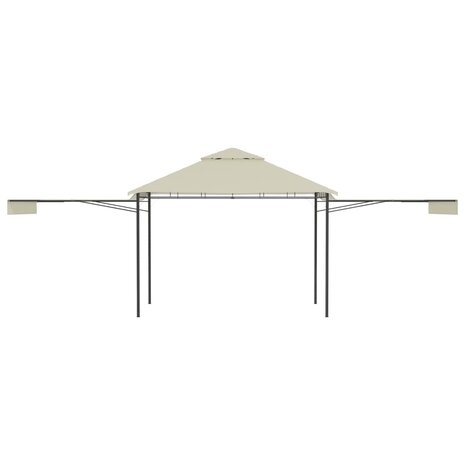 Prieel met uitschuifbare daken 180 g/m² 3x3x2,75 m crème