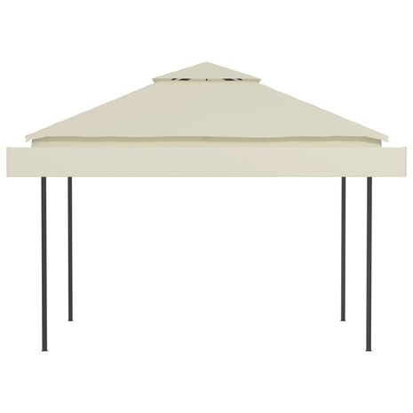 Prieel met uitschuifbare daken 180 g/m² 3x3x2,75 m crème