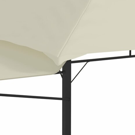 Prieel met uitschuifbare daken 180 g/m² 3x3x2,75 m crème