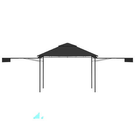 Prieel met uitschuifbare daken 180 g/m² 3x3x2,75 m antraciet