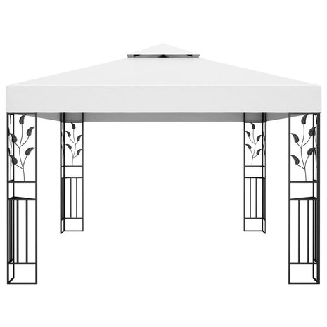 Prieel met dubbel dak 3x4 m wit