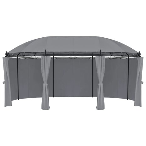 Prieel met gordijnen 520x349x255 cm antracietkleurig