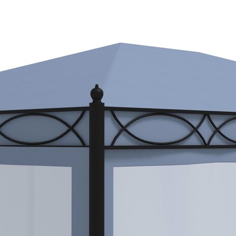 Prieel met horren 3x4 m staal antraciet
