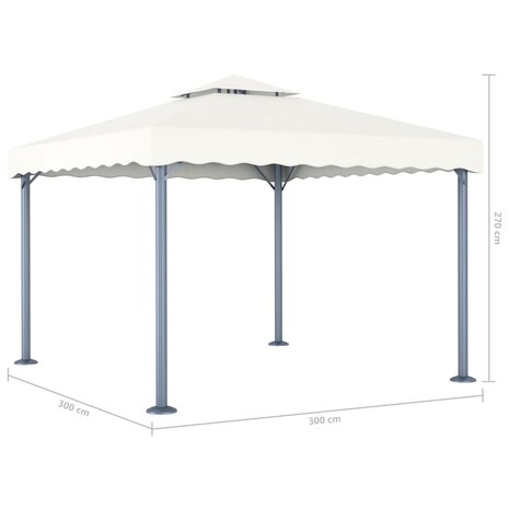 Prieel 300x300 cm aluminium crème