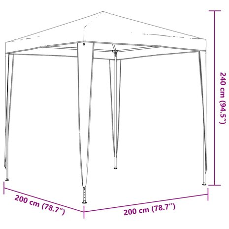 Partytent 2x2 m blauw