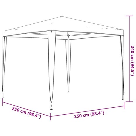 Partytent 2,5x2,5 m blauw