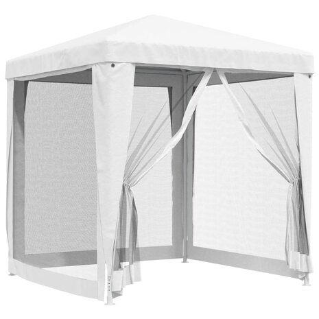 Partytent met 4 mesh zijwanden 2x2 m wit