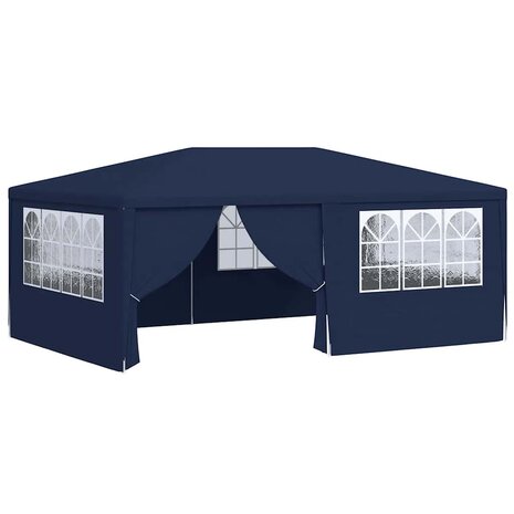 Partytent met zijwanden professioneel 90 g/m² 4x6 m blauw