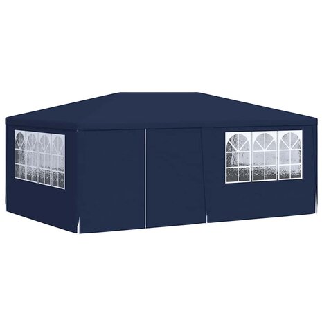 Partytent met zijwanden professioneel 90 g/m² 4x6 m blauw