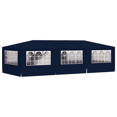 Partytent met zijwanden professioneel 90 g/m² 4x9 m blauw