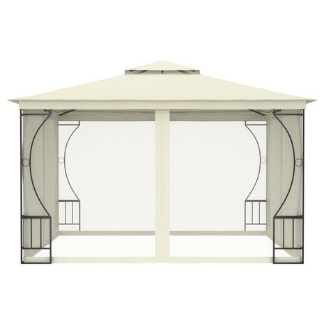 Prieel met netten 300x300x265 cm crèmekleurig