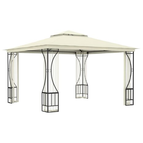 Prieel met netten 300x300x265 cm crèmekleurig