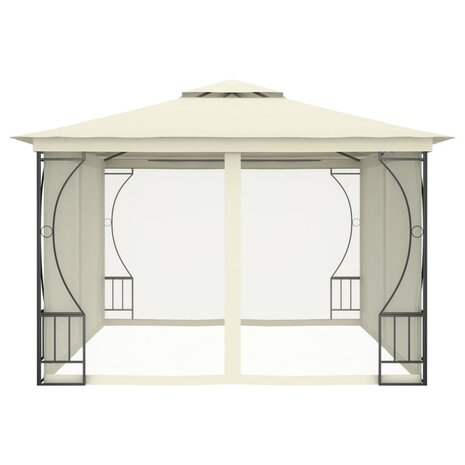 Prieel met netten 300x400x265 cm crèmekleurig