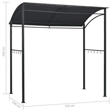 Barbecue paviljoen 215x150x220 cm staal antraciet