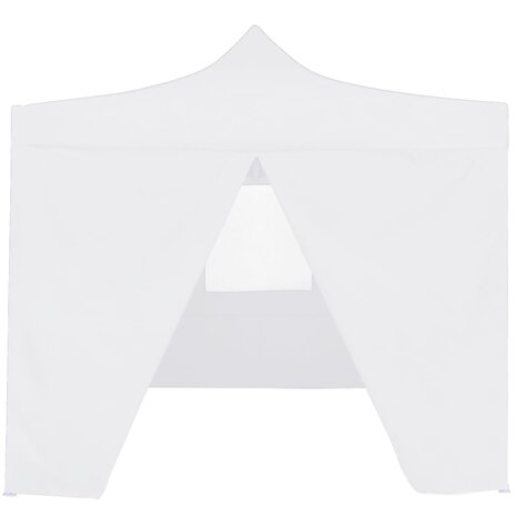 Partytent met 4 zijwanden inklapbaar 3x3 m staal wit