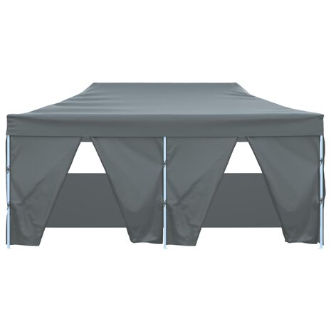 Partytent met 4 zijwanden inklapbaar 3x6 m staal antraciet