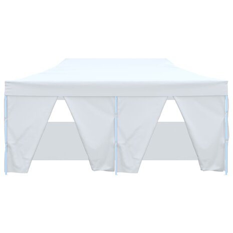 Partytent met 4 zijwanden inklapbaar 3x6 m staal wit