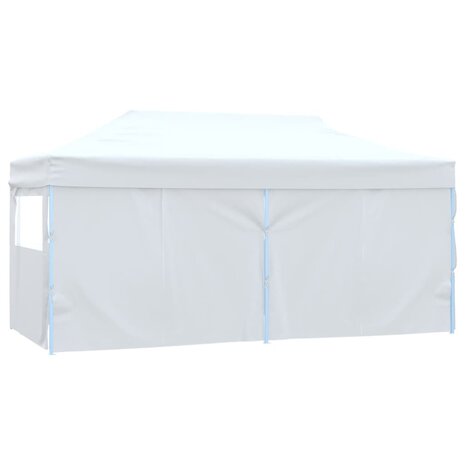 Partytent met 4 zijwanden inklapbaar 3x6 m staal wit
