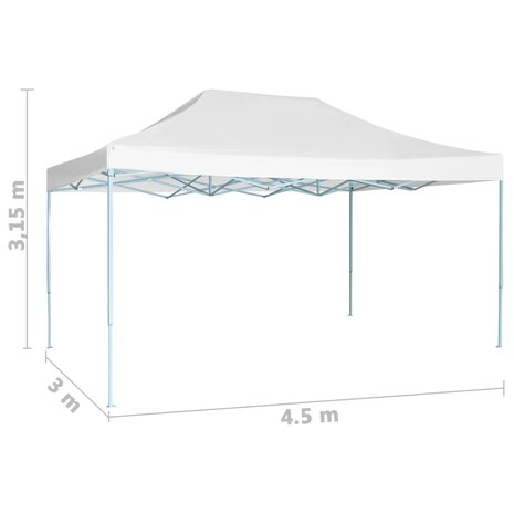 Partytent inklapbaar 3x4,5 m wit