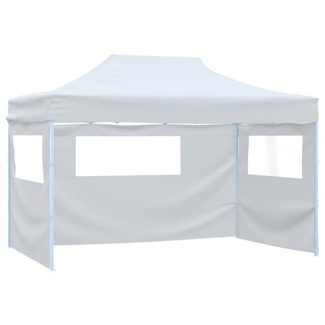 Partytent met 4 zijwanden inklapbaar 3x4,5 m wit