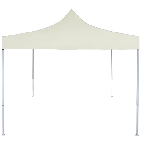 Partytent professioneel inklapbaar 2x2 m staal crème