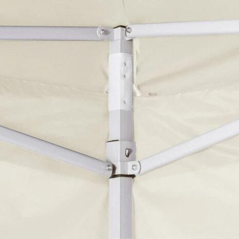 Partytent met 2 zijwanden inklapbaar 2x2 m staal crème