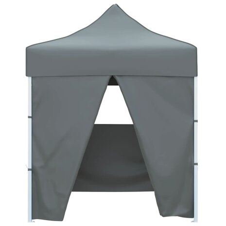 Partytent met 4 zijwanden inklapbaar 2x2 m staal antraciet