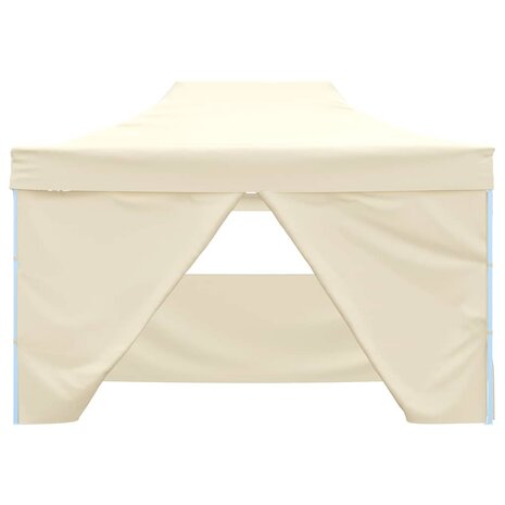 Partytent met 4 zijwanden inklapbaar 3x4 m staal crème