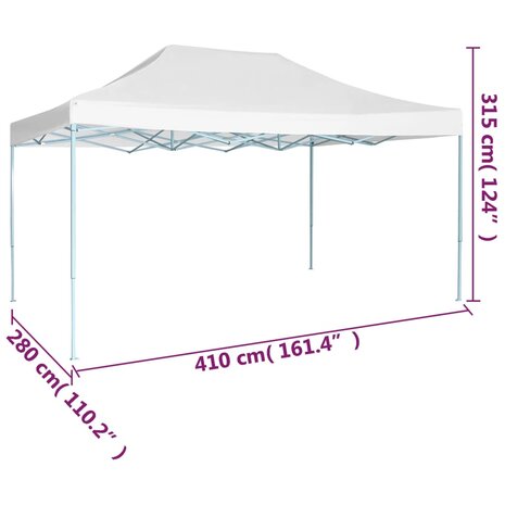 Partytent inklapbaar 3x4 m staal wit