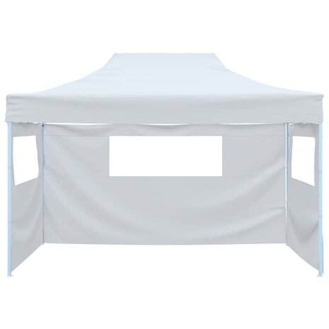 Partytent met 3 zijwanden inklapbaar 3x4 m staal wit