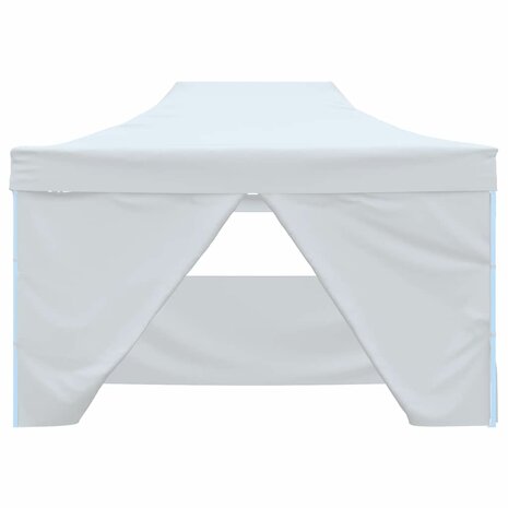 Partytent met 4 zijwanden inklapbaar 3x4 m staal wit